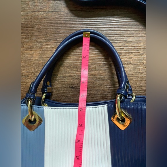 POMELO BEST Neapolitan handbag PU leather shoulder bag crossbody blue purse EUC - Picture 15 of 16